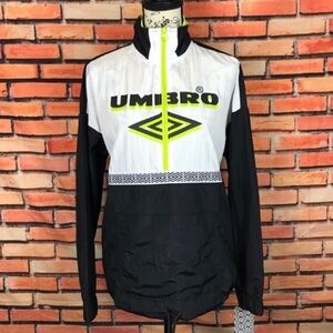 Umbro Premier Womens Sporty Style 1/4 Zip Pullover Soccer Windbreaker Jacket NEW